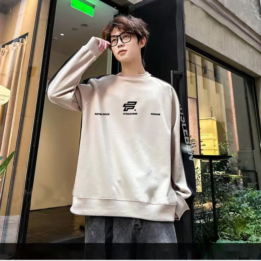 2025春款大童青少年字母F袖子反光条休闲卫衣