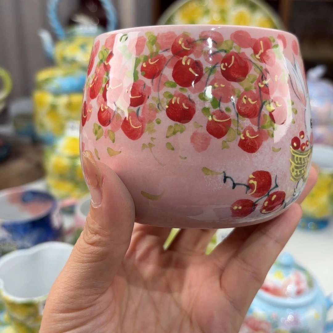 瓷片景德镇手绘高温釉下彩陶瓷茶具