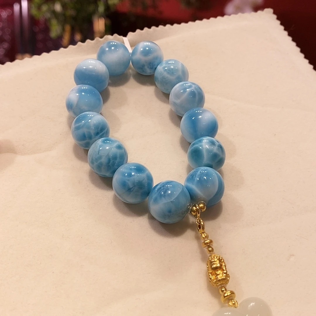 针钠钙石（海纹石）未镶嵌手串