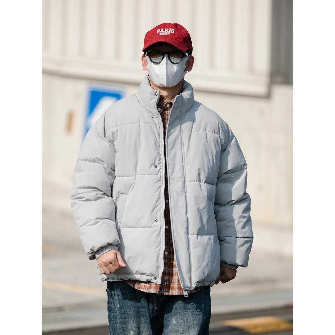 冬季新款日系面包服宽松重磅简约纯色棉服加厚情侣外套 LF24353