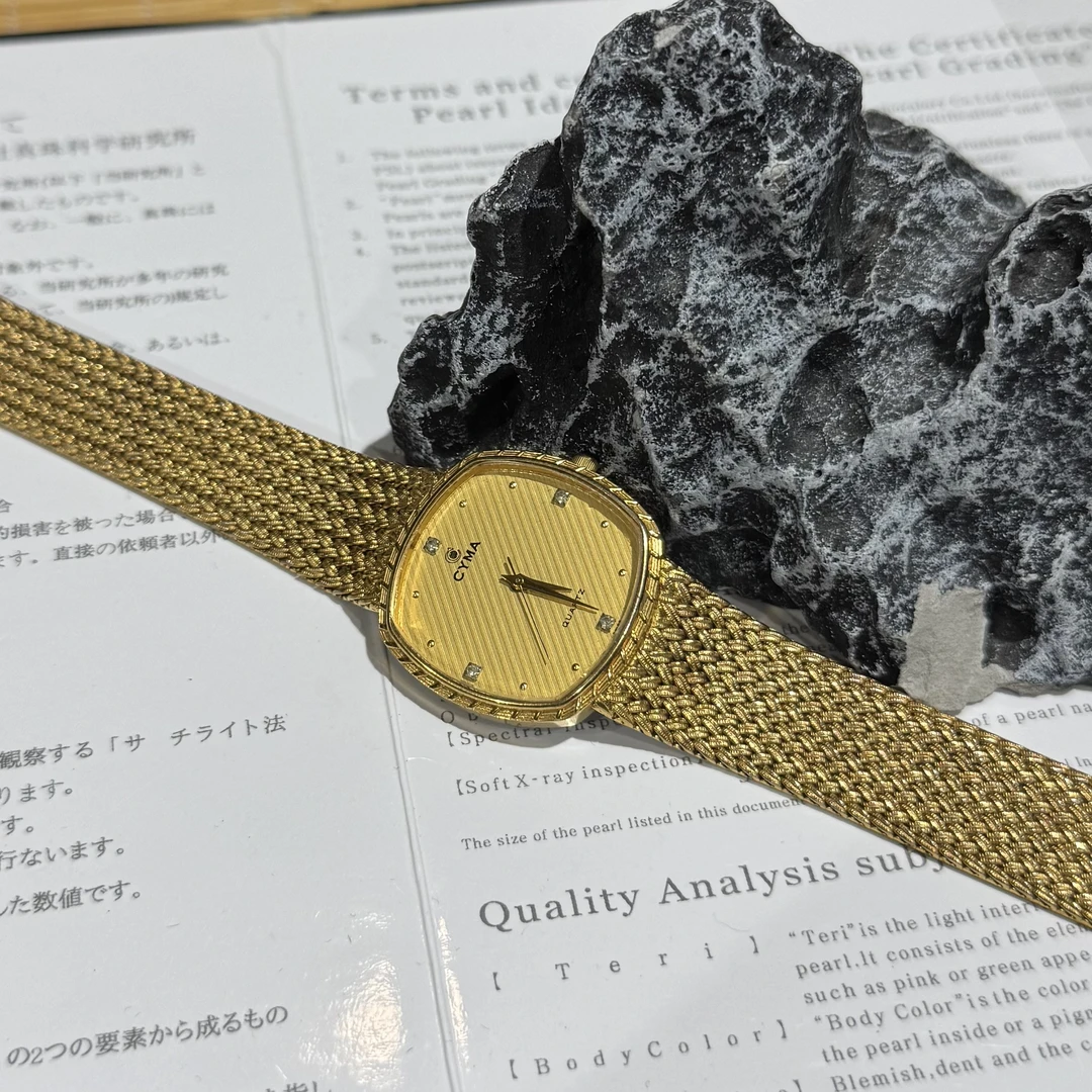 复古精致石英金色麦穗手表 表盘约30.2mm D0995