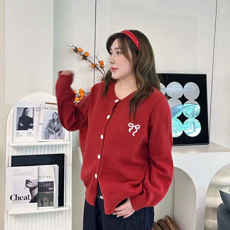 短款圆领冬季针织公主风毛针织衫白色毛衣秋冬女装 8031