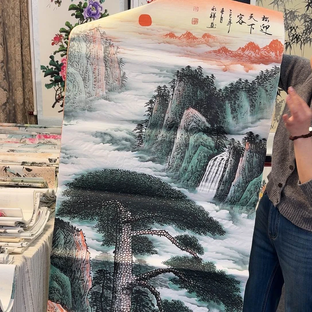 纯手绘国画作品好看四尺