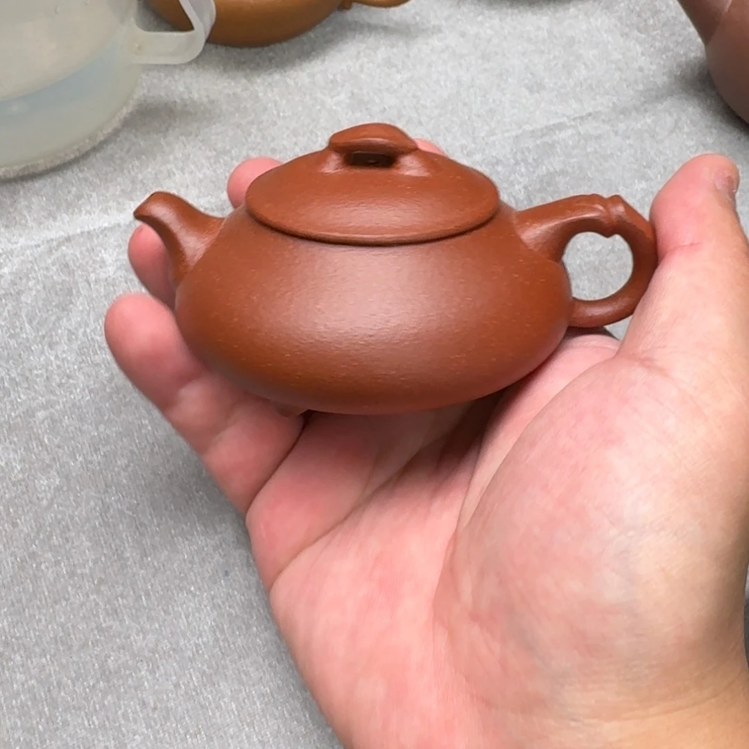 茶壶紫砂微瑕100cc红降坡简瓢