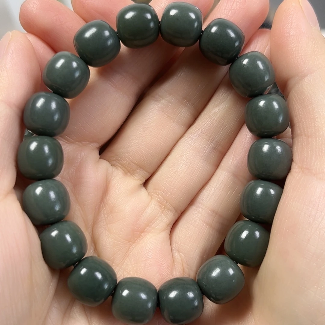 和田玉未镶嵌手串卡12老形珠