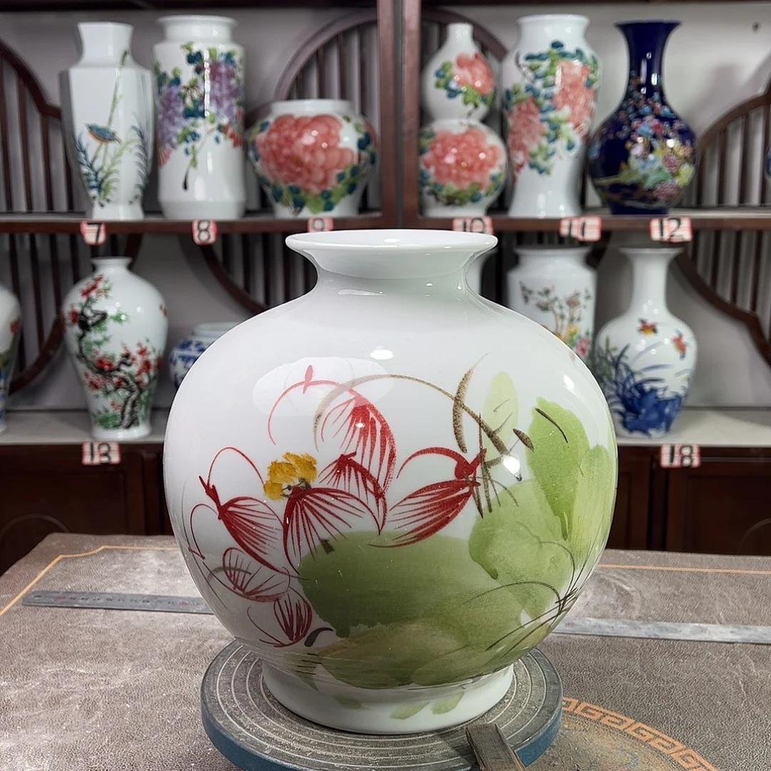 陶摆件景德镇陶瓷石荷花