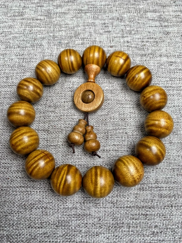 A115金丝楠木手串1.5规格水波纹 男女款