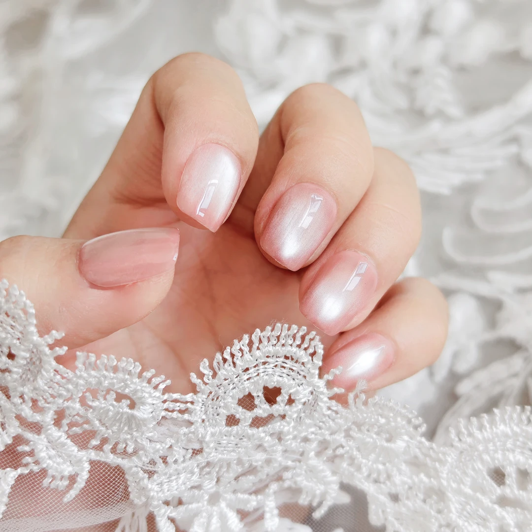 纯手工穿戴甲美甲轻奢渐变设计纯欲ins风裸甲10片装