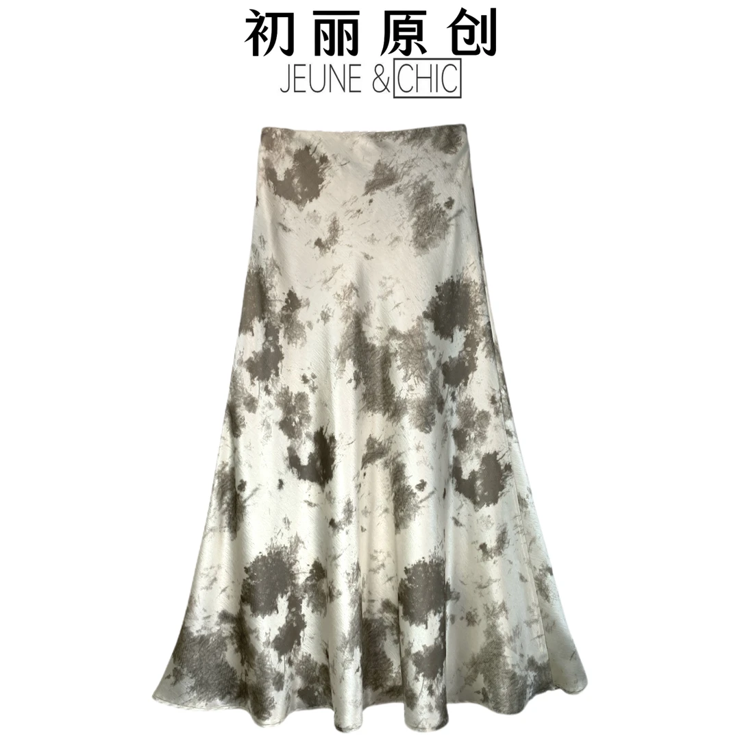 CHILI/初麗原创设计2025夏季新品时尚显瘦半裙女装中长款半身裙