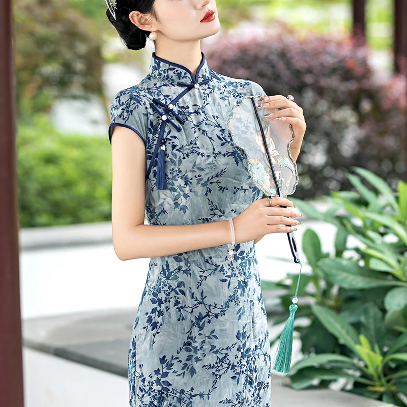 高端新中式绝美旗袍2025新款夏季日常可穿长款晚礼服民国风老上海