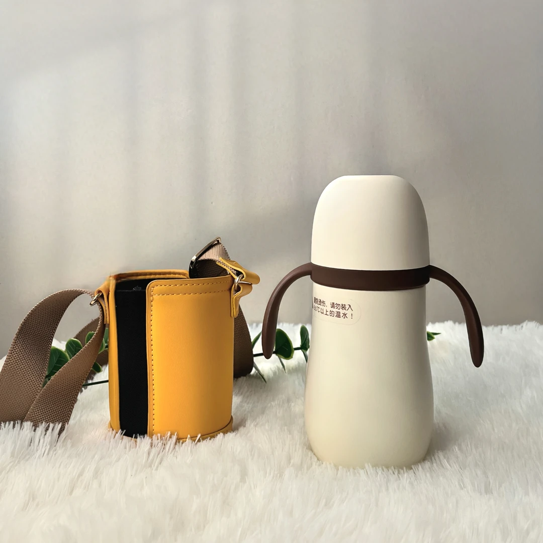 【正品刮码】S-X小月龄保温杯婴幼儿宝宝防呛带手柄杯套外出便携