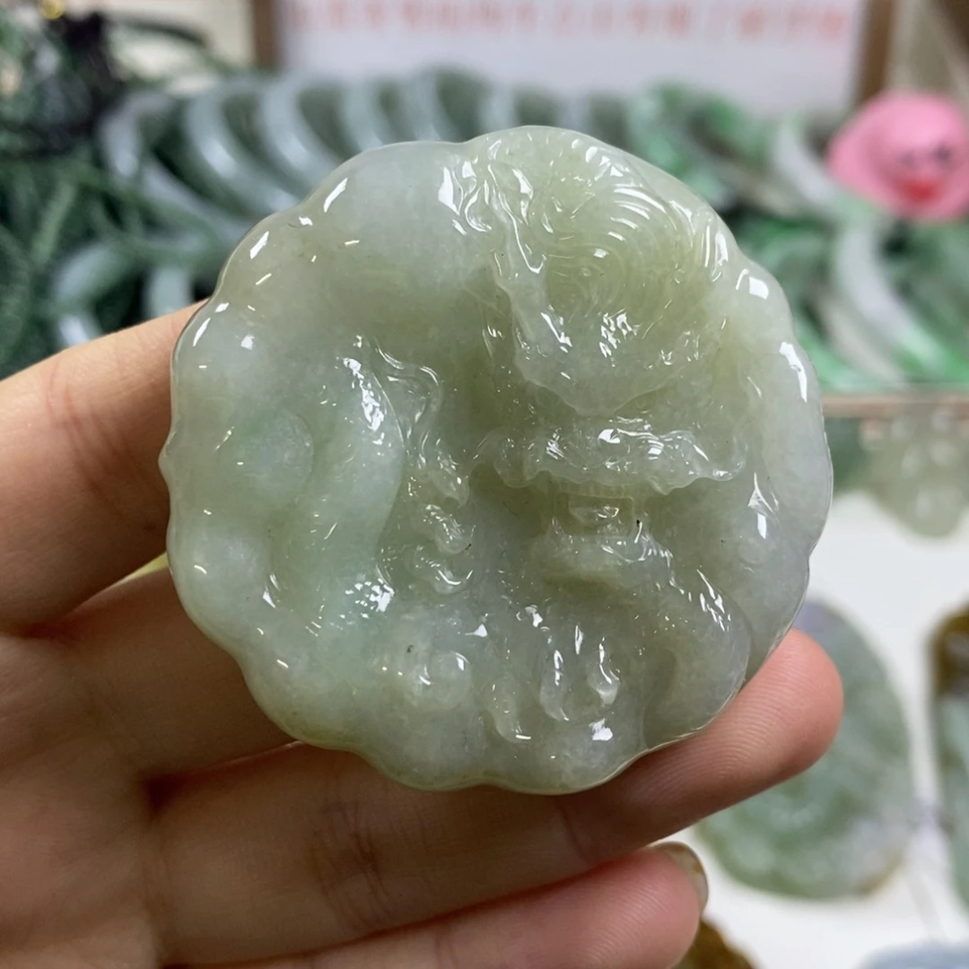 翡翠未镶嵌颈饰2-8翡翠A货挂件