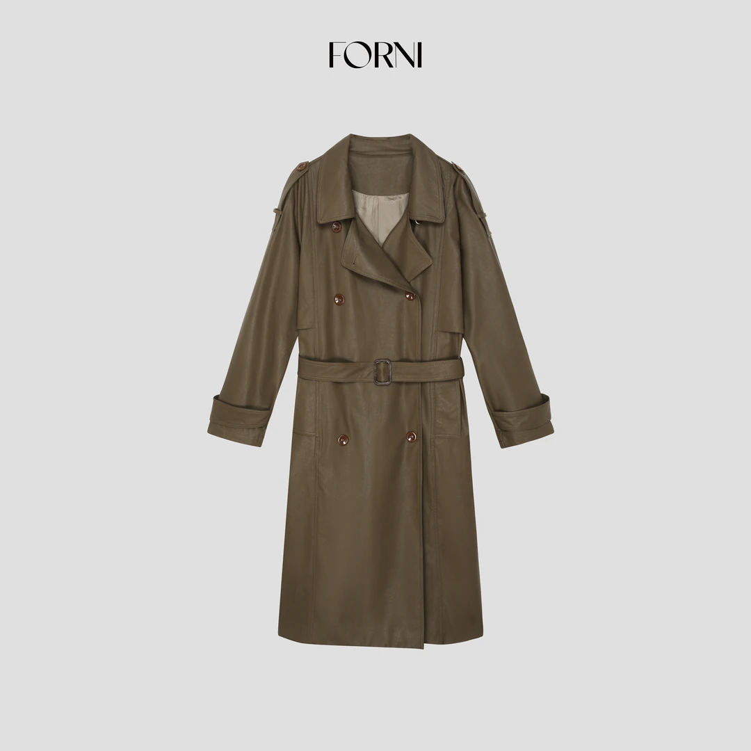 FORNI 高级简约皮风衣