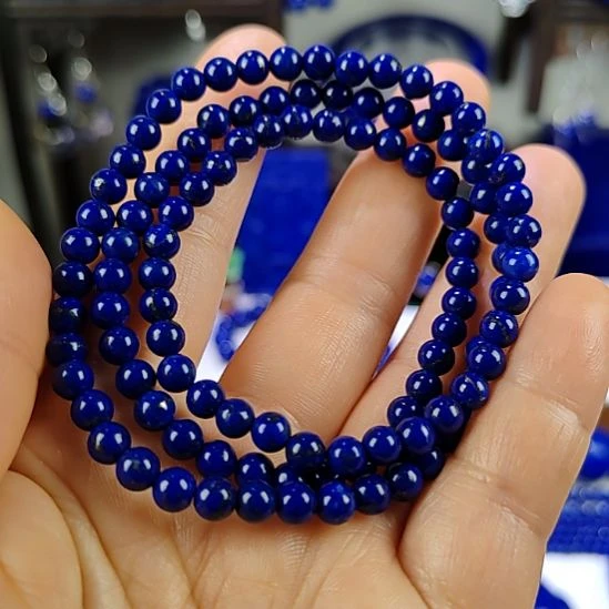 青金石未镶嵌手链5mm108绕手三圈