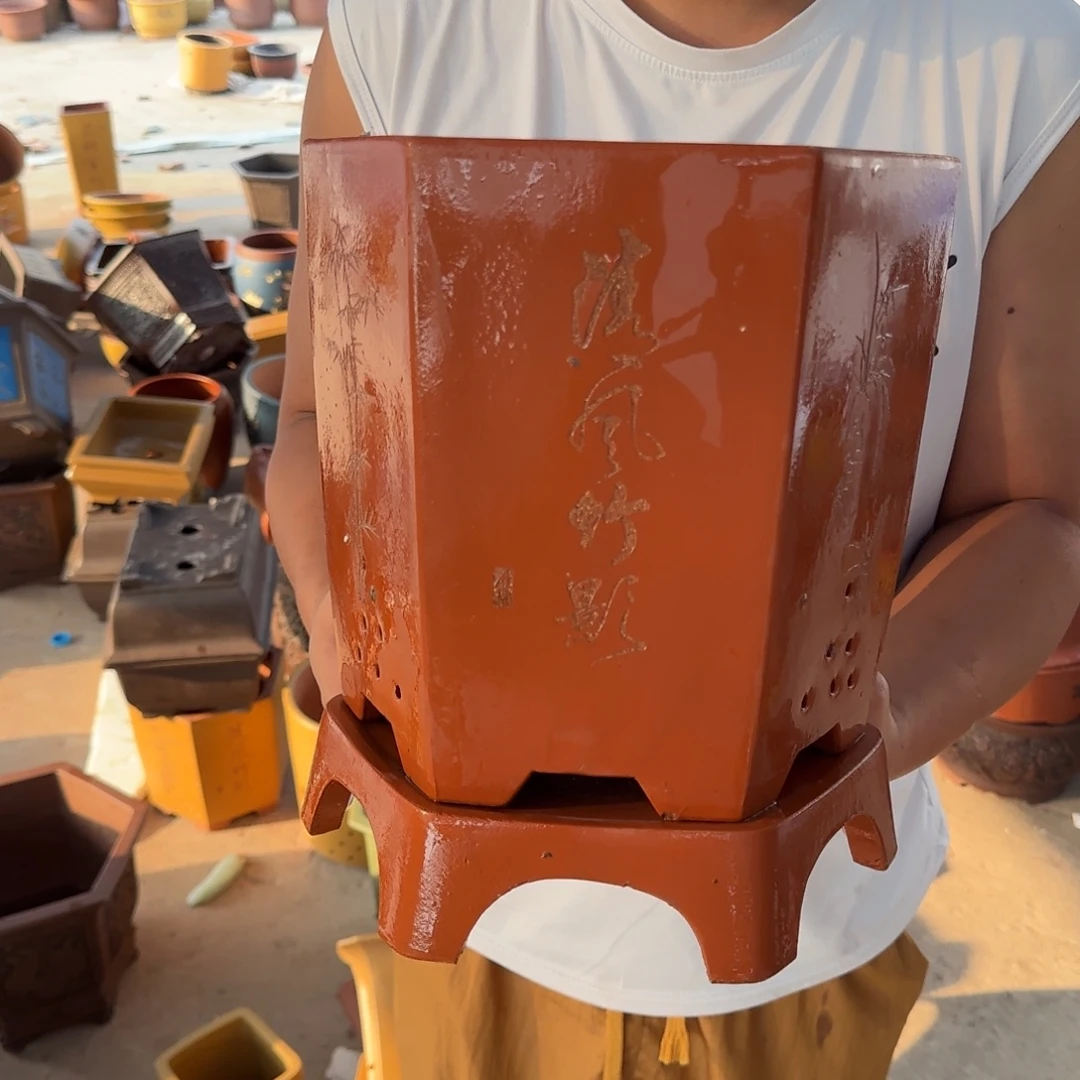 紫砂花盆口径20.23口径