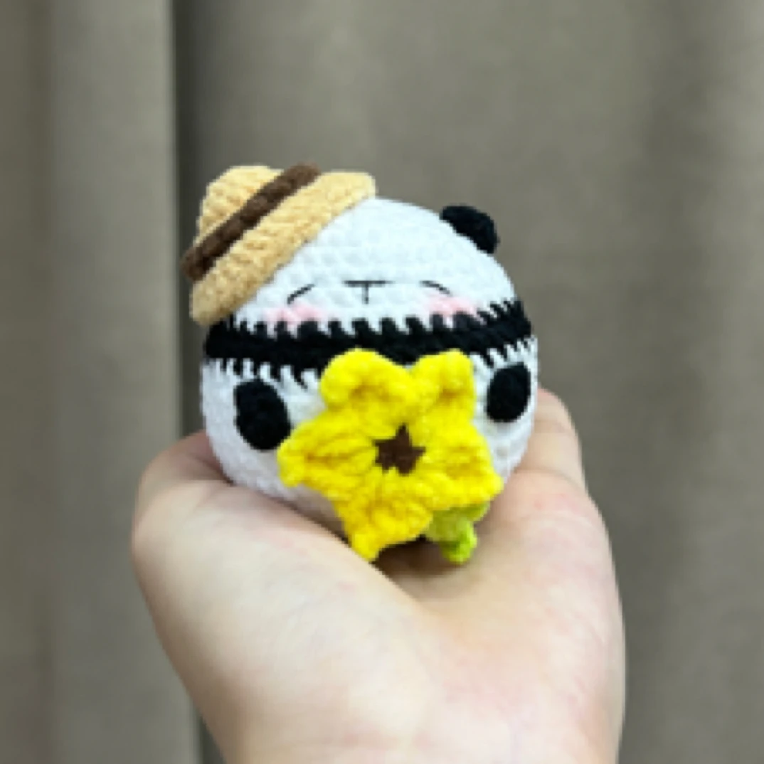 成品非遗手工钩织玩偶圆滚滚熊猫百搭包挂件生日礼物