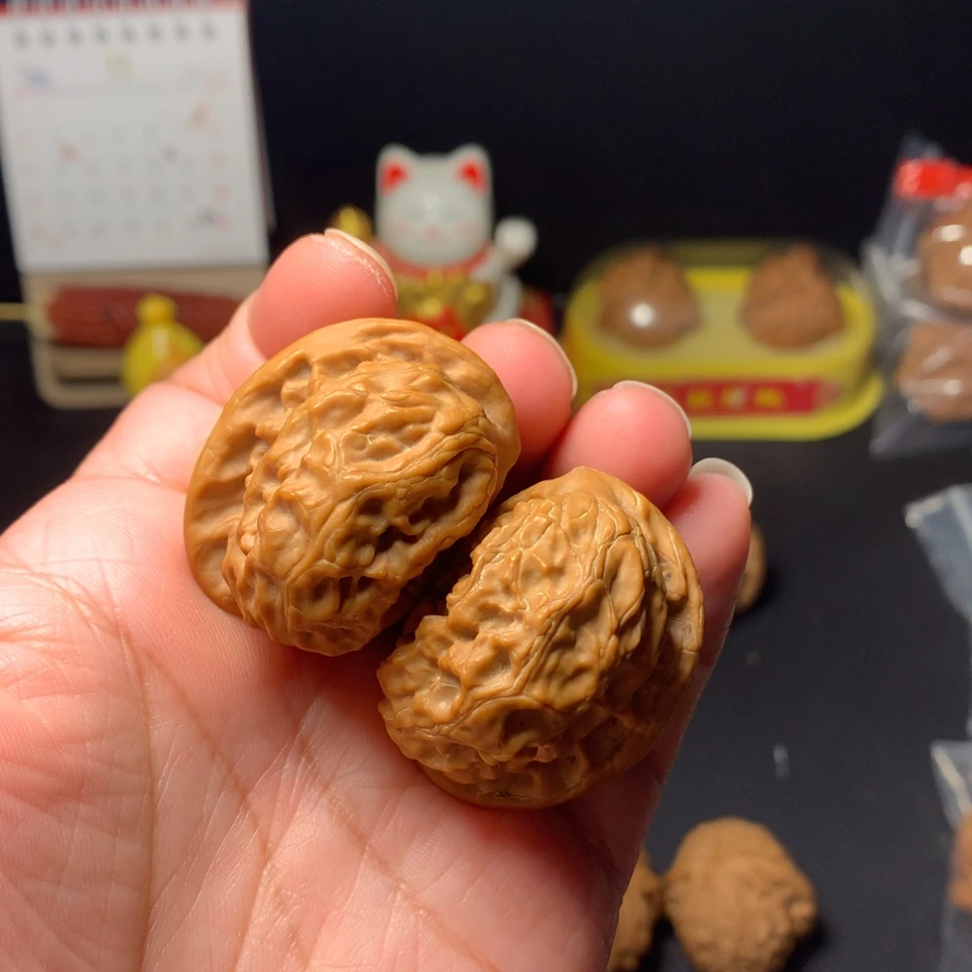 吊坠文玩核桃野狼半壁