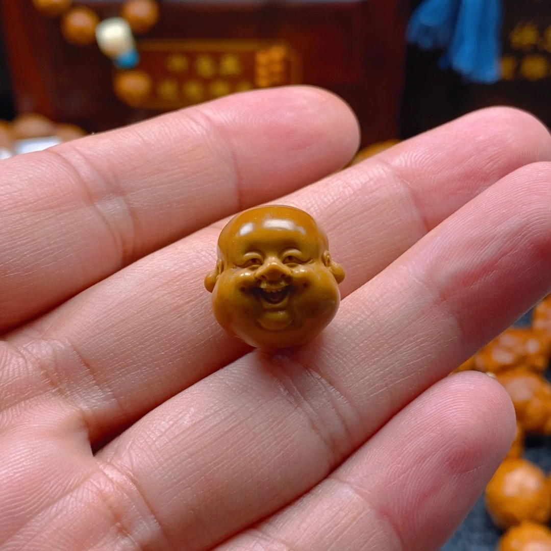 橄榄核手串/手链一青老粉1.7×1.7开心笑佛