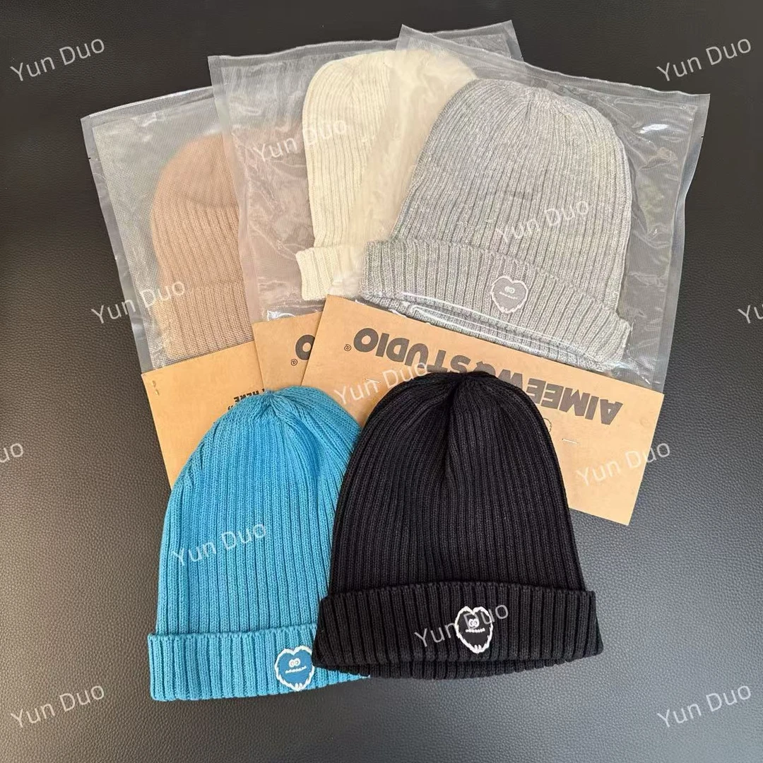 小怪兽刺绣简约毛线帽GI58