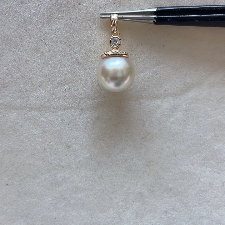 吊坠(不含链)银S925镶嵌海水珍珠