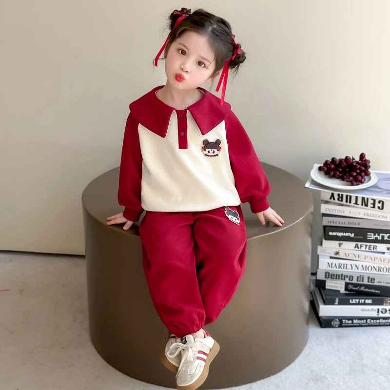 女 童哪吒套装2025新款儿 童春秋装洋气休闲女宝宝春季运动两件套