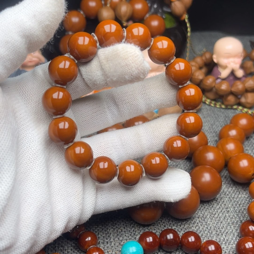 橄榄核手串/手链1.4精品无补无漏中孔红