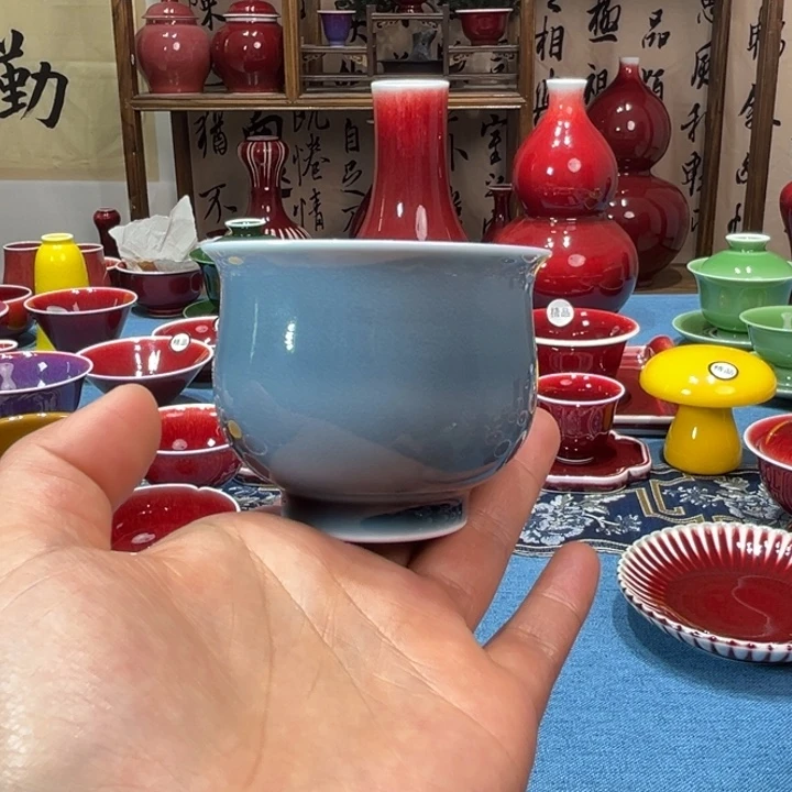 景德镇陶瓷水墨色福桶杯