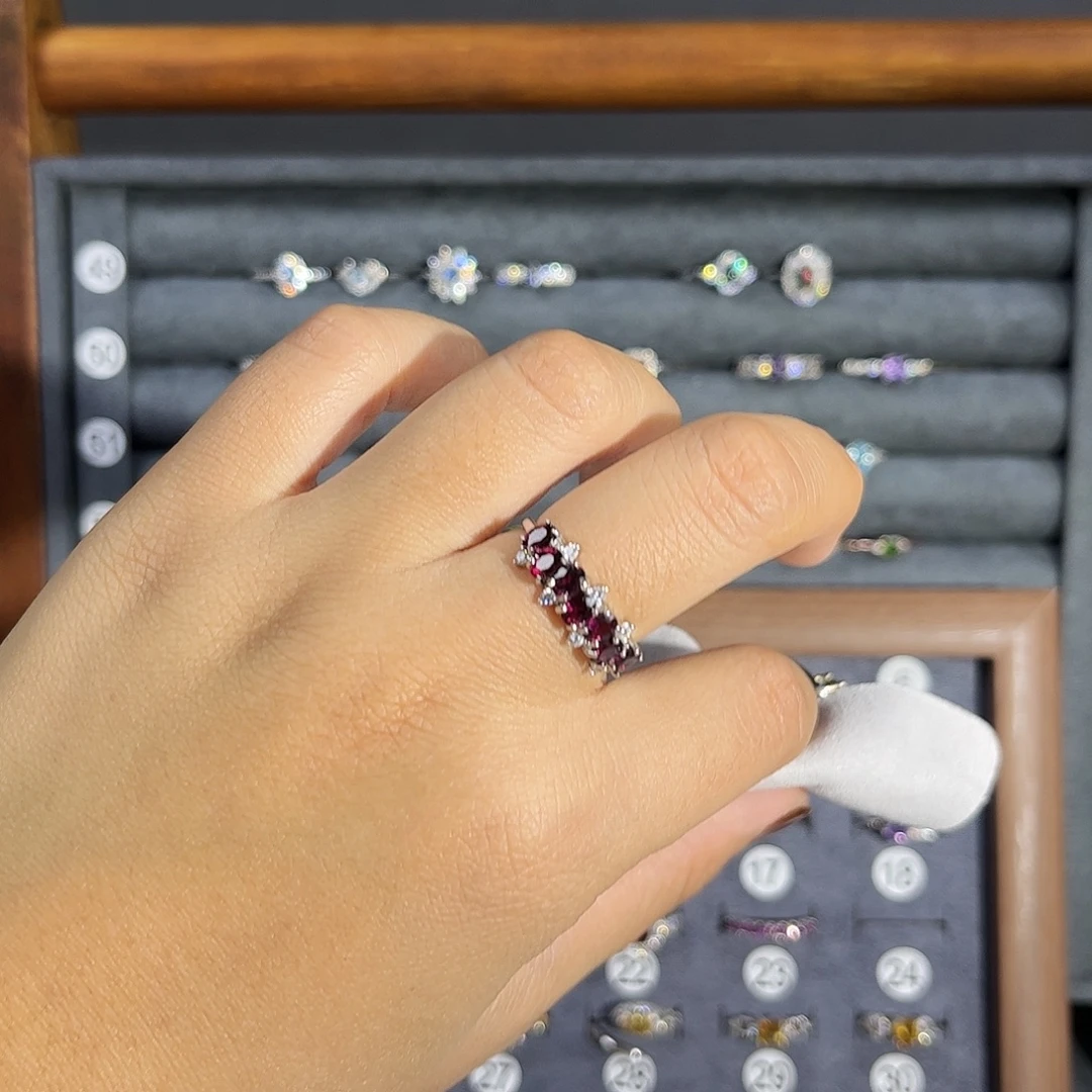 偏***宝烟晶银S925镶嵌戒指