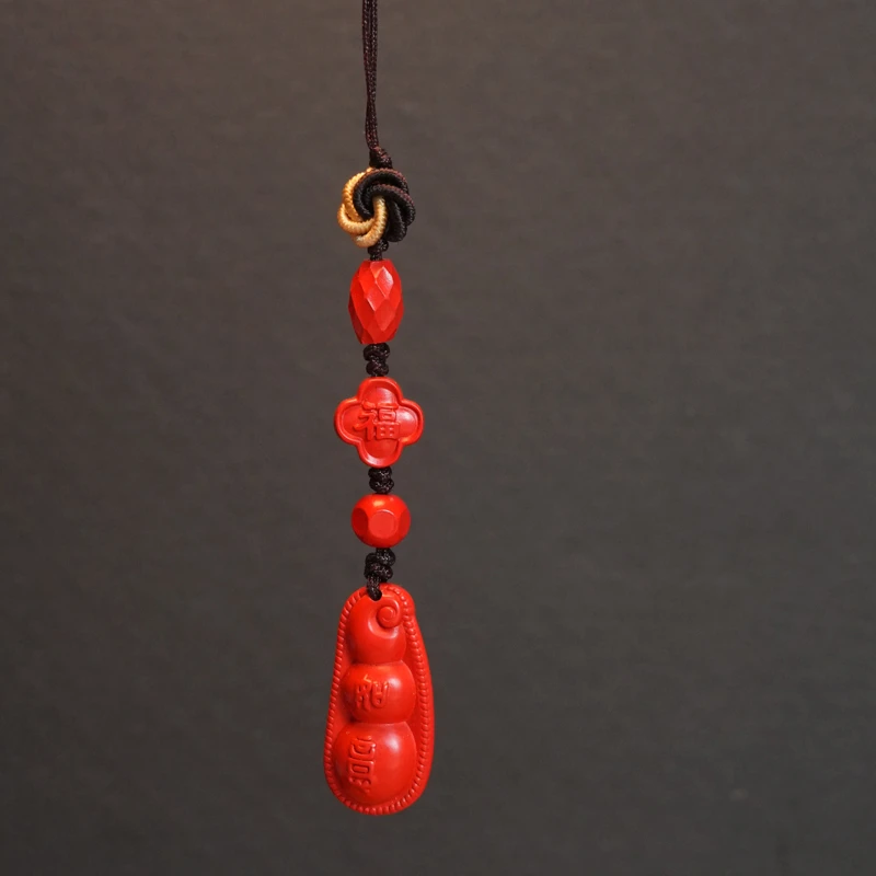 含辰砂工艺品款9朱砂手机挂件