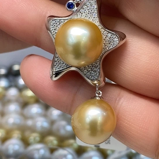 海水珍珠颈饰银S925镶嵌13