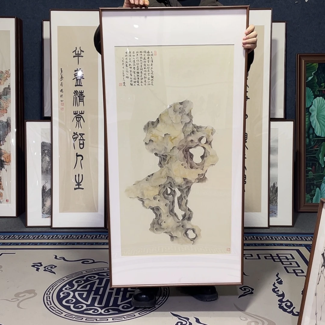 国画手绘画作品带框60/120