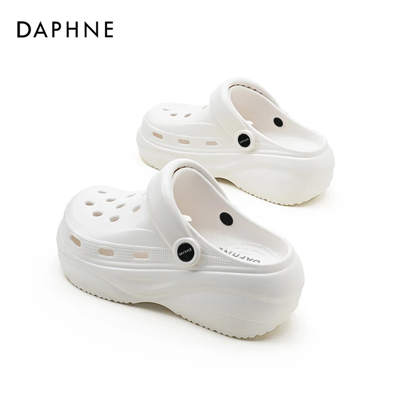 Daphne/达芙妮洞洞鞋女款夏季外穿厚底增高包头拖网红时尚凉鞋女