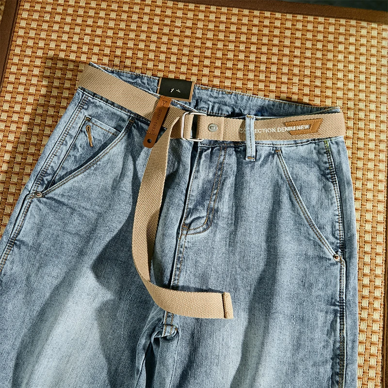 【送腰带】2025新款夏季牛仔裤男士薄款超柔时尚潮流小脚韩版L508