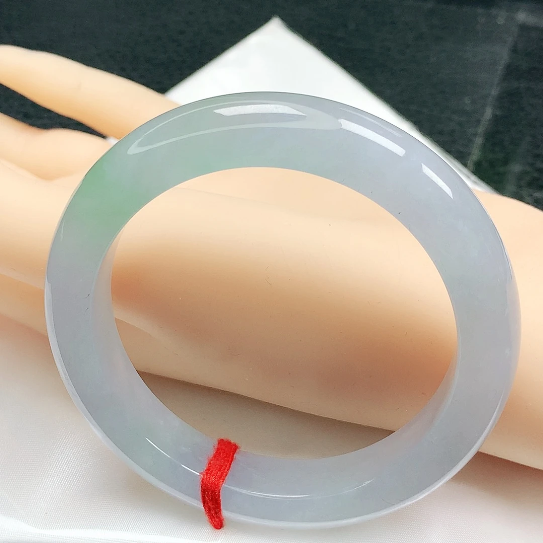 翡翠手镯未镶嵌翡翠55.4冰种冰润冰春彩正圈