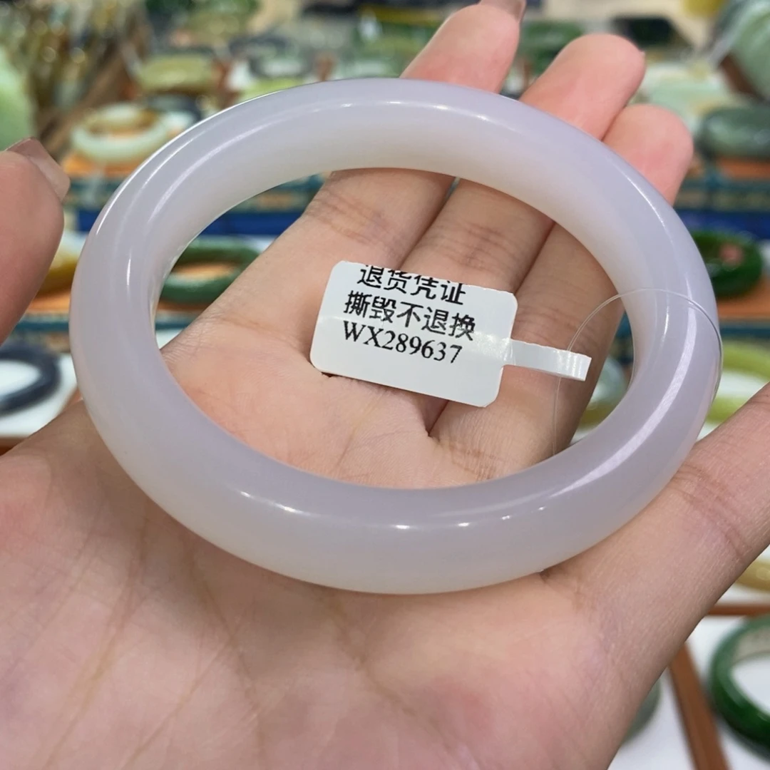 未镶嵌手镯和田玉青海高冰白月光59/60