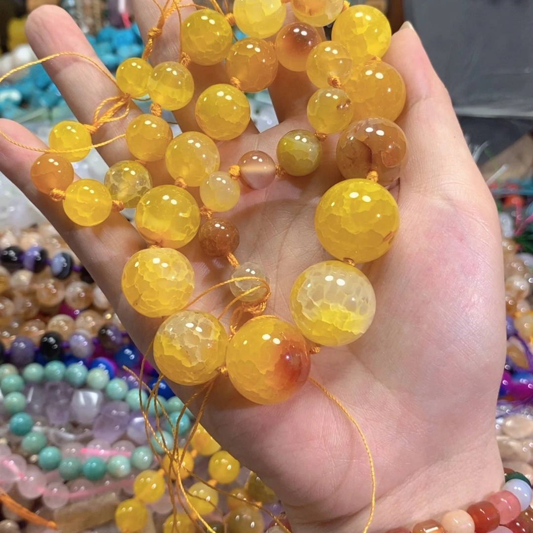 玛瑙/玉髓未镶嵌珠宝半成品龙鳞玛瑙塔链一条