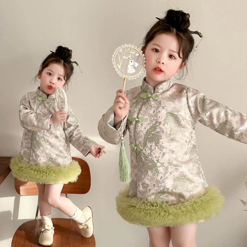 女童中国风旗袍裙2025新款儿童春秋装新中式裙子女宝宝春季连衣裙