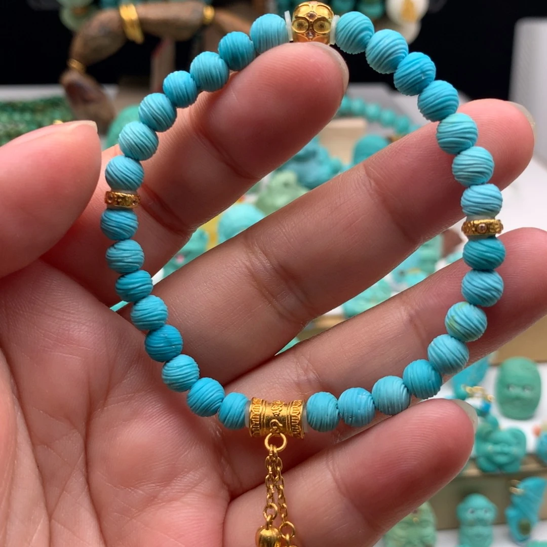 绿松石18K金镶嵌发饰