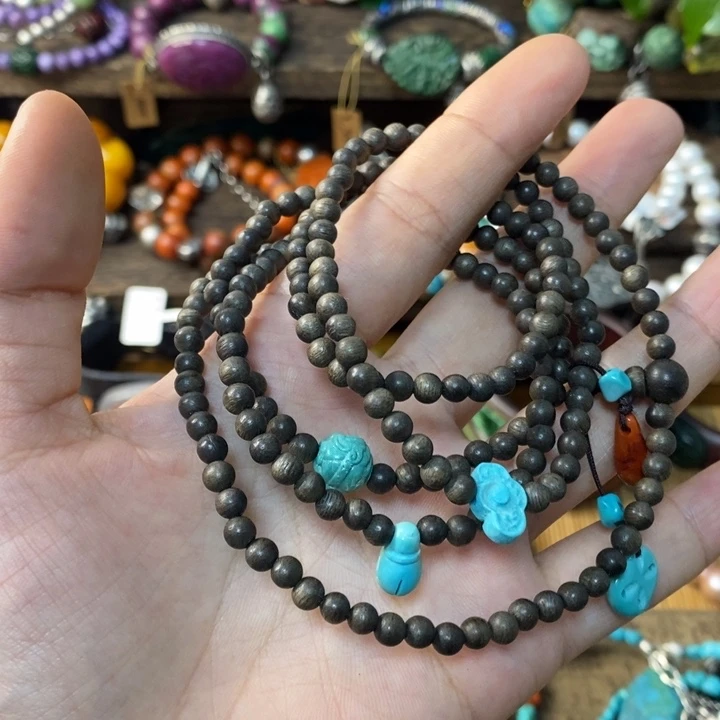 小***黑手链未镶嵌南红玛瑙