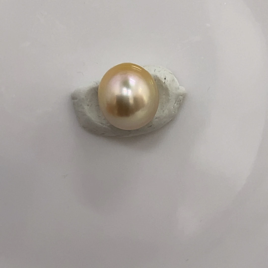 海水珍珠裸珠金珠无暇炫粉13.1m