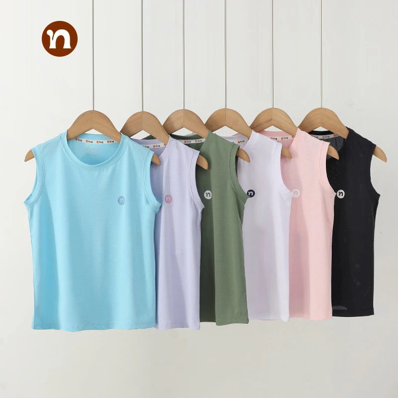 夏季T恤中性/男女童均可无袖薄款百搭无痕透气休闲