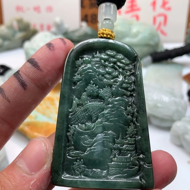 翡翠未镶嵌颈饰保真天然a货翡翠