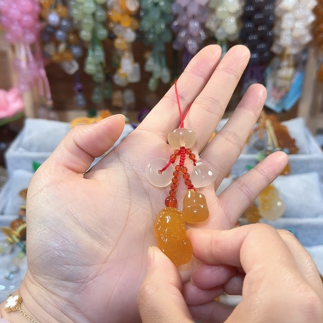 玛瑙/玉髓手机挂件未镶嵌