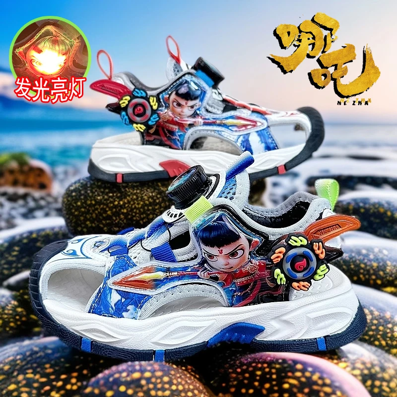 儿童凉鞋哪吒男童包头夏季男孩3-6岁8户外沙滩小孩小朋友夏天鞋子