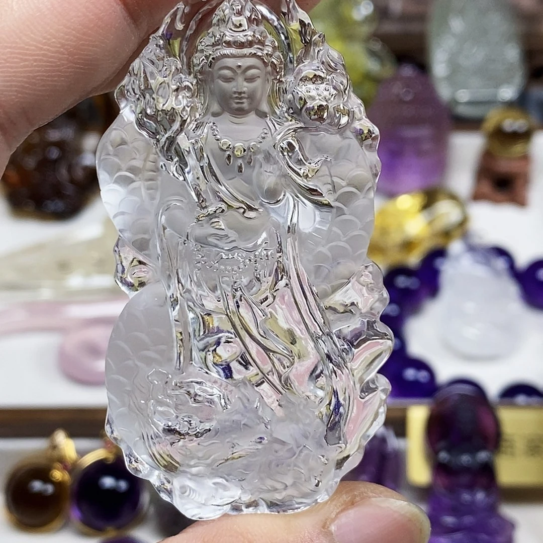 黑***白未镶嵌水晶颈饰天然水晶吊坠
