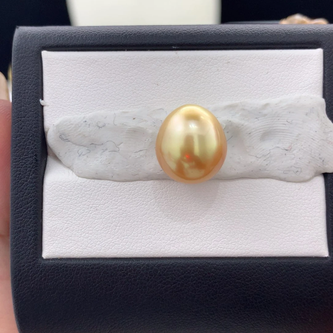 未镶嵌裸珠定制海水珍珠12.1-13.1MM浓金炫绿