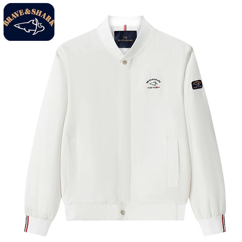 【官方正品】BRAVE&SHARK/鲨鱼夹克外套男时尚立领纯色夹克衫