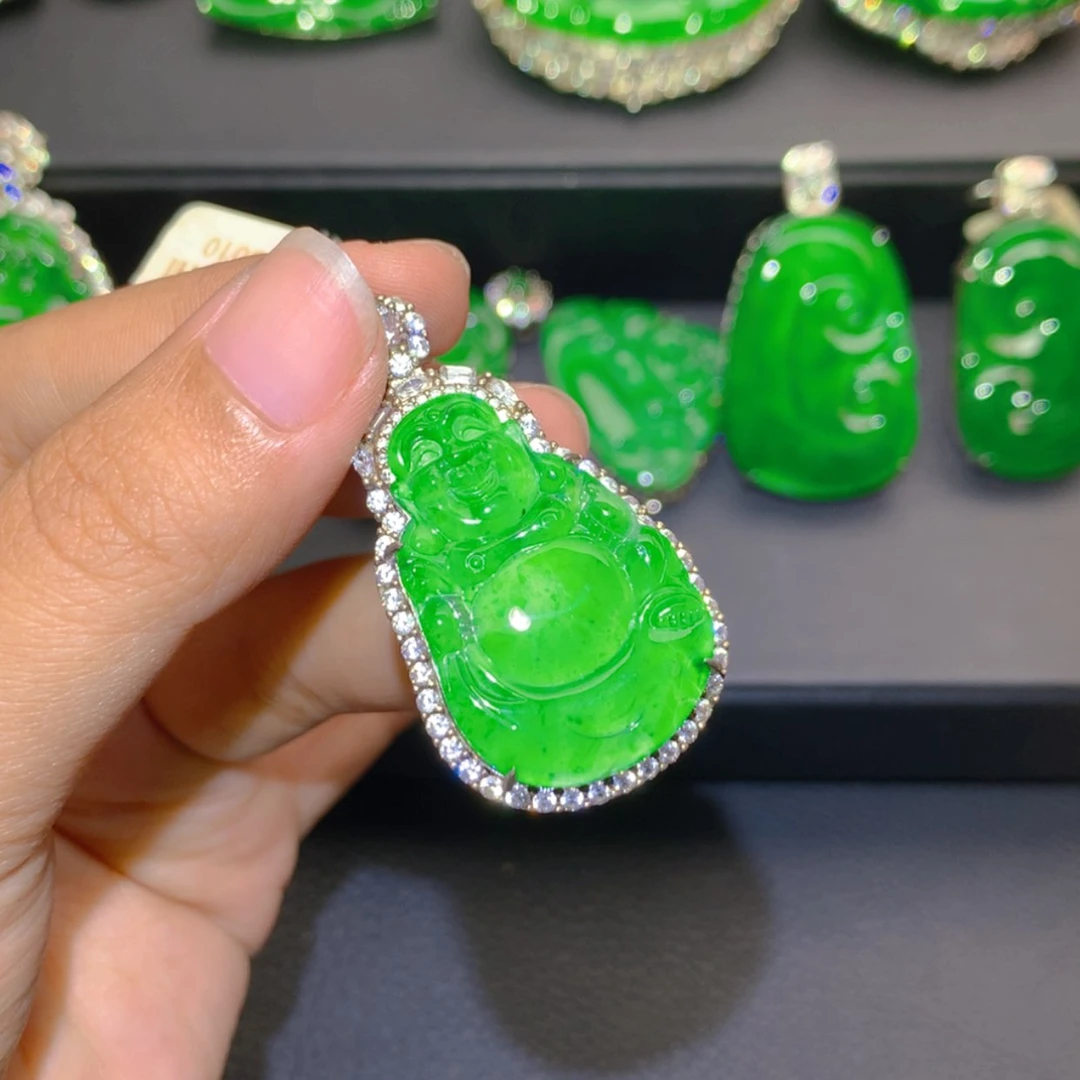 【闪购商品】吊坠(不含链)银S925镶嵌翡翠