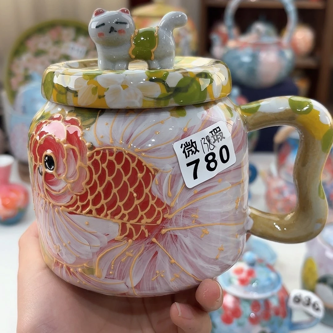 景德镇手绘高温釉下彩陶瓷茶具
