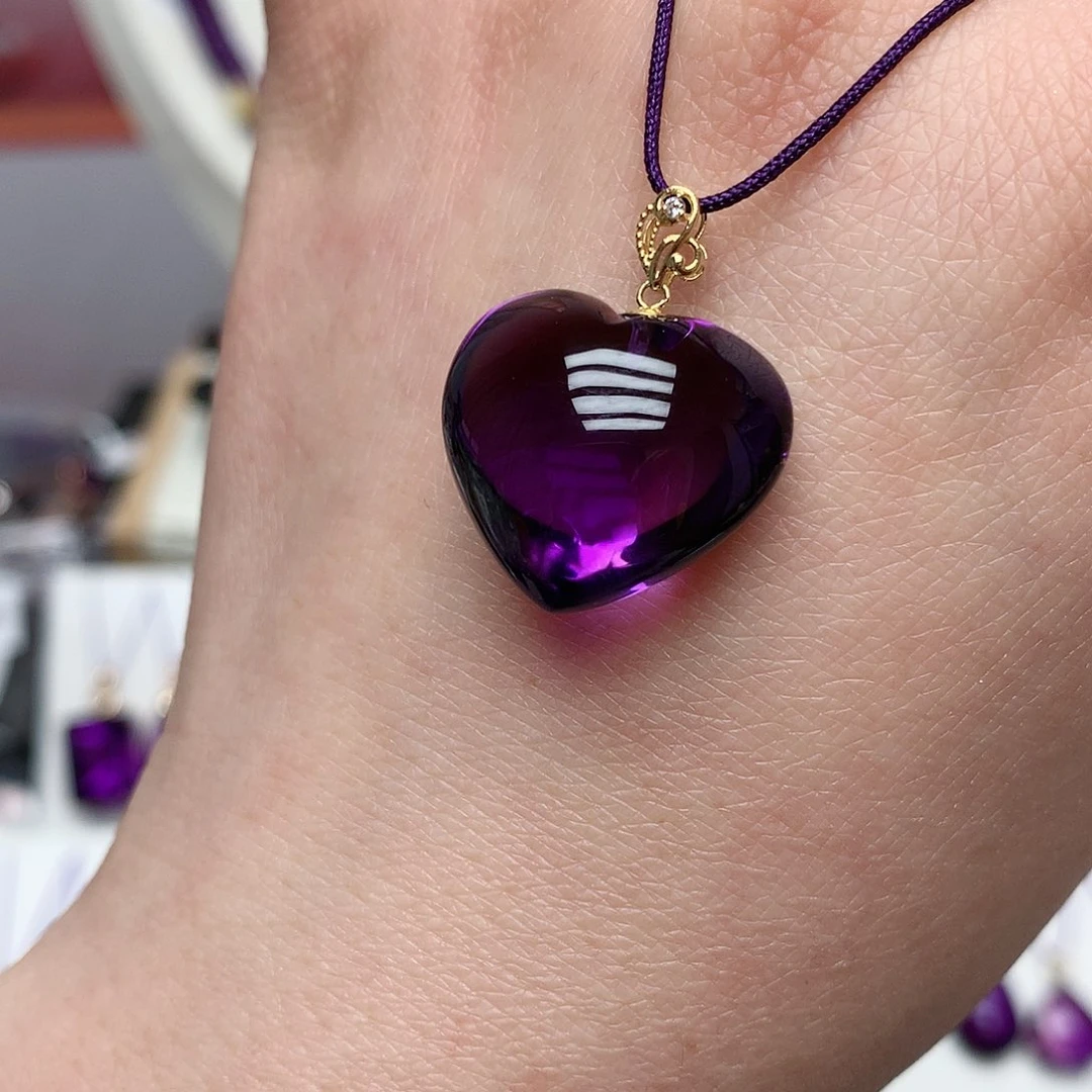 紫晶吊坠(赠链)18K金镶嵌